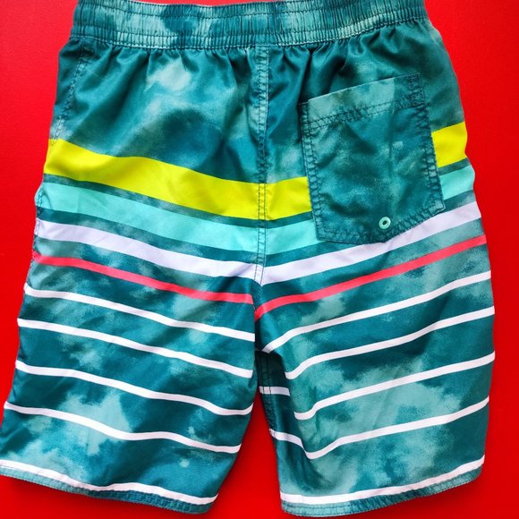 Old Navy swim trunk striped multi colour green boy's size XL 14-16 - Picture 2 of 3